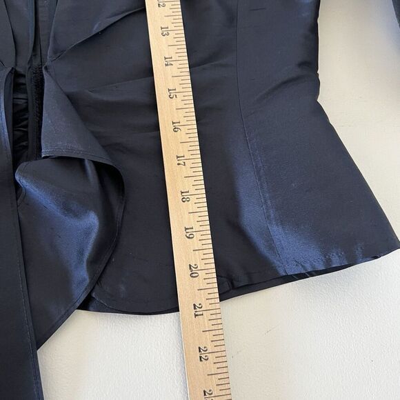 Talbots Pure Silk Dress Suit Womens 8 Blue Satin Two Piece Set Jacket Formal - Picture 16 of 16